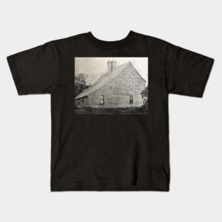 Old House, New England, GRAINY photo from 1800s Kids T-Shirt